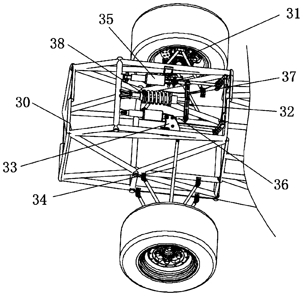 Variable-rigidity third damping suspension for formula car