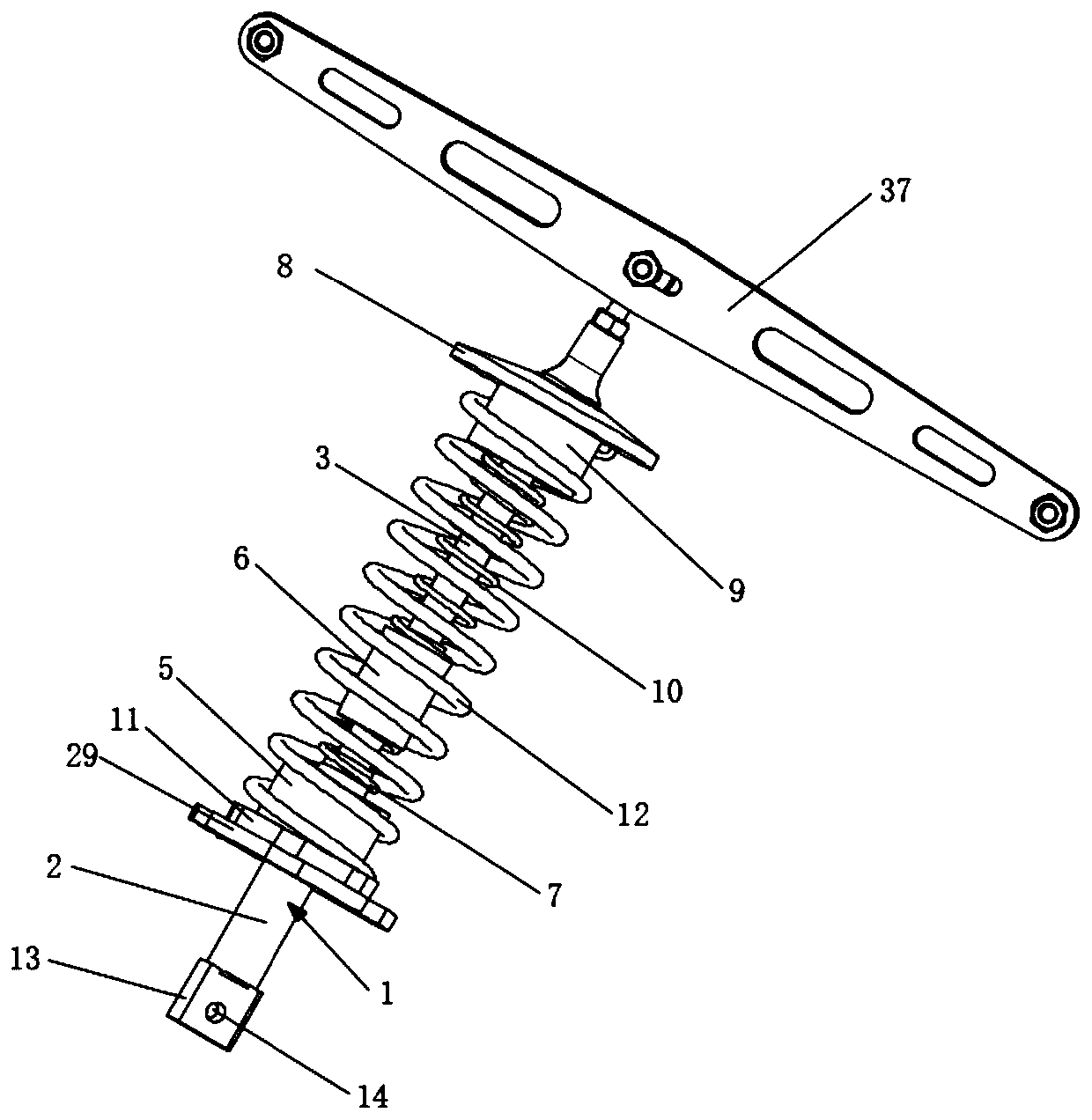 Variable-rigidity third damping suspension for formula car