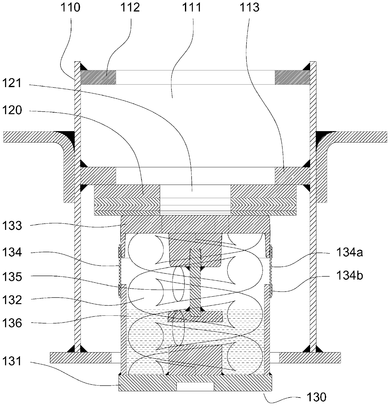 Floating ballast bed and jacking device thereof