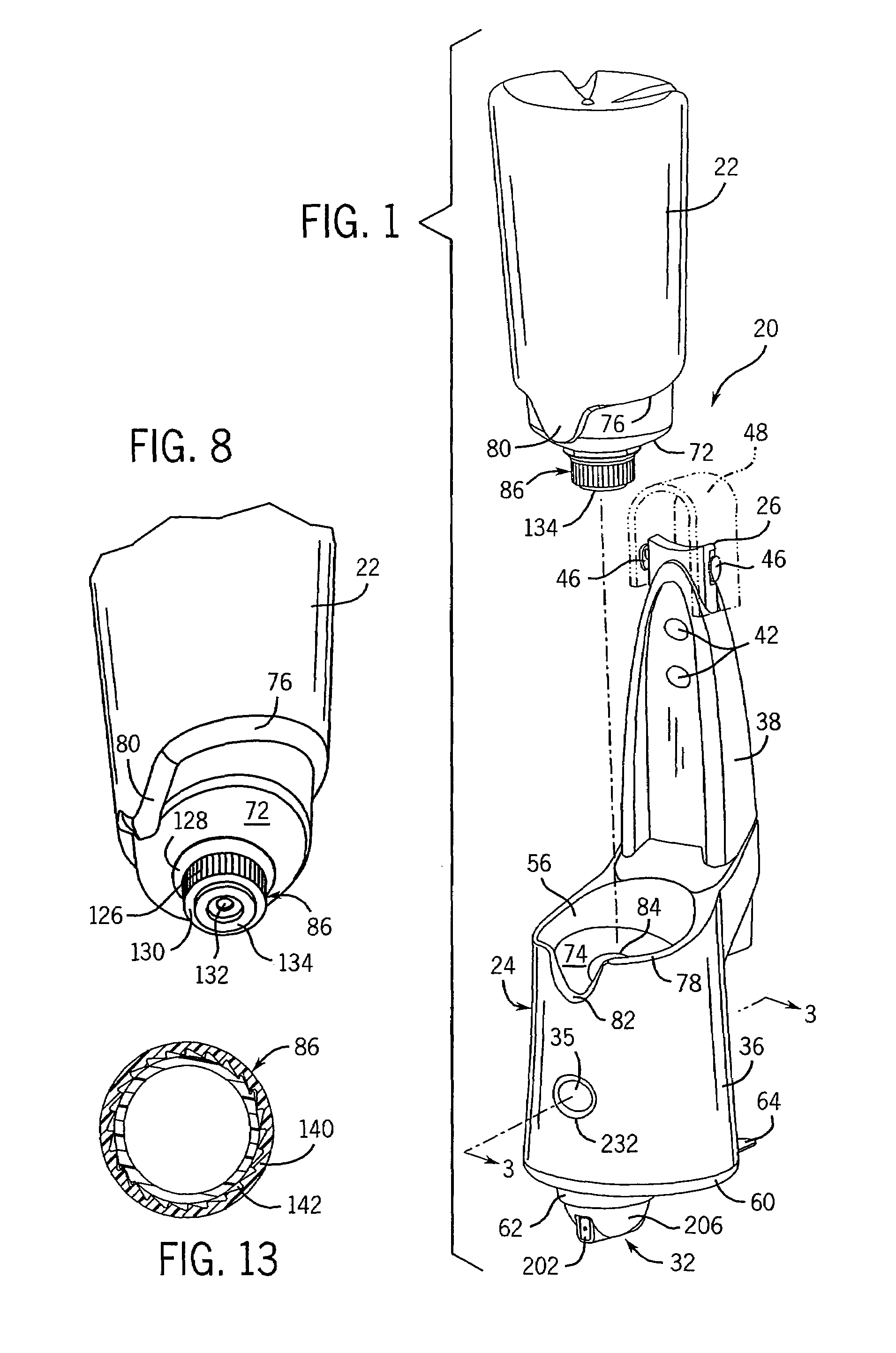 Automated cleansing sprayer having separate cleanser and air vent paths from bottle
