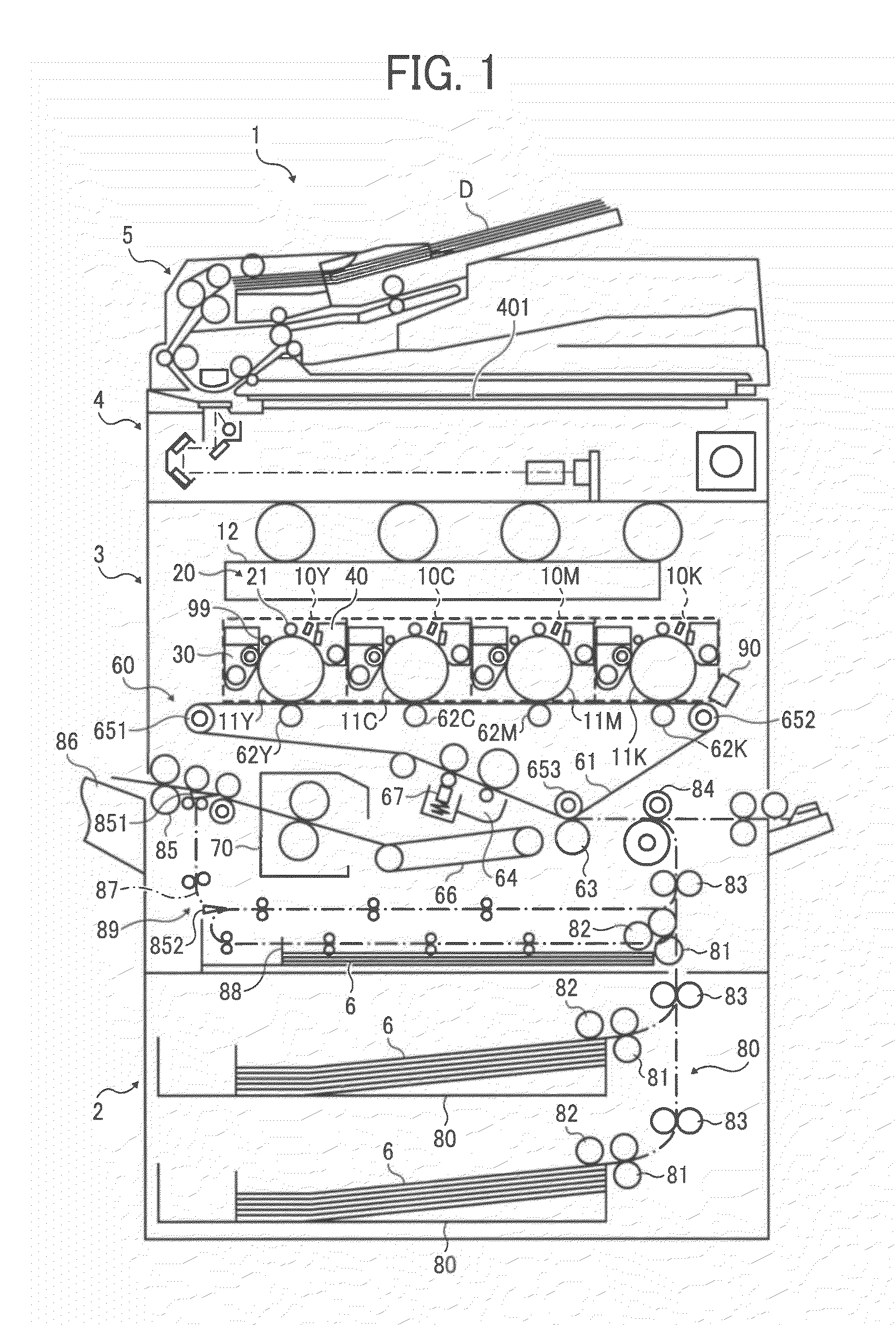Detector and roller arrangement for an image forming apparatus