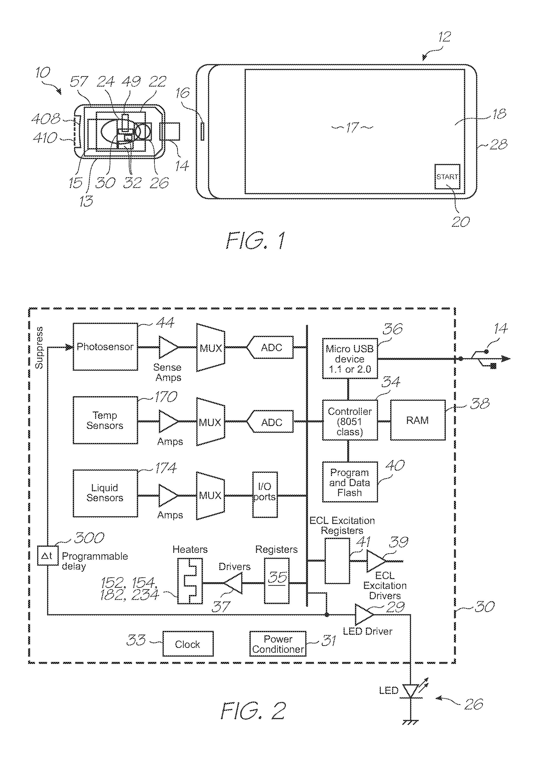 Test module with excitation light and mirrors for simultaneous excitation of oligonucleoutide probes