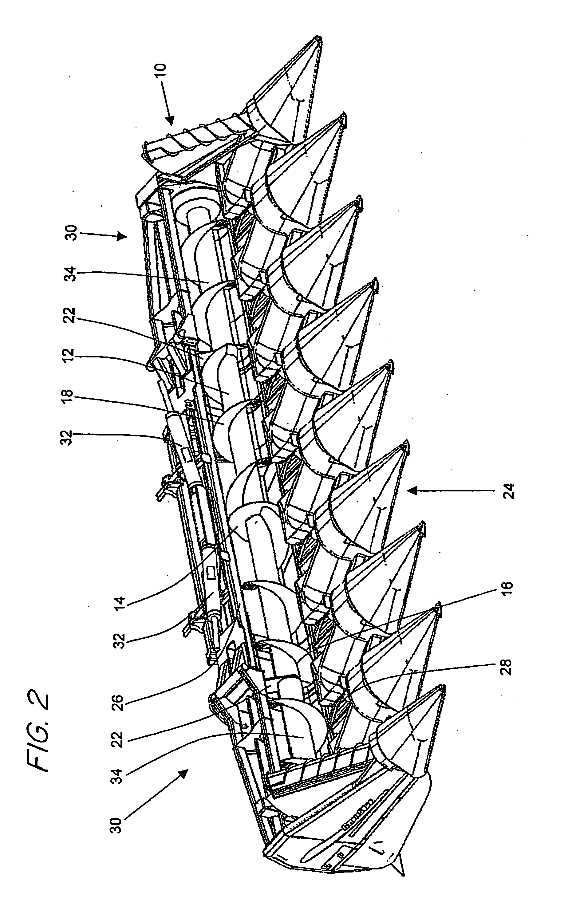 Transverse conveying auger for a harvesting head
