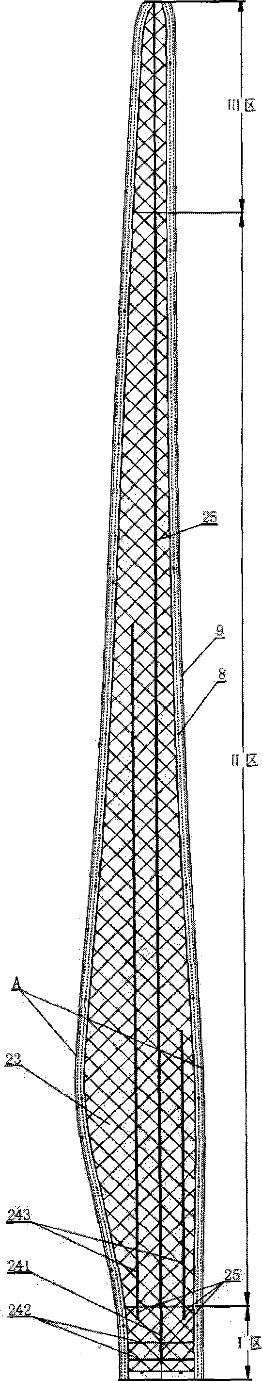 Megawatt level composite material wind electricity blade vacuum guiding and forming technique