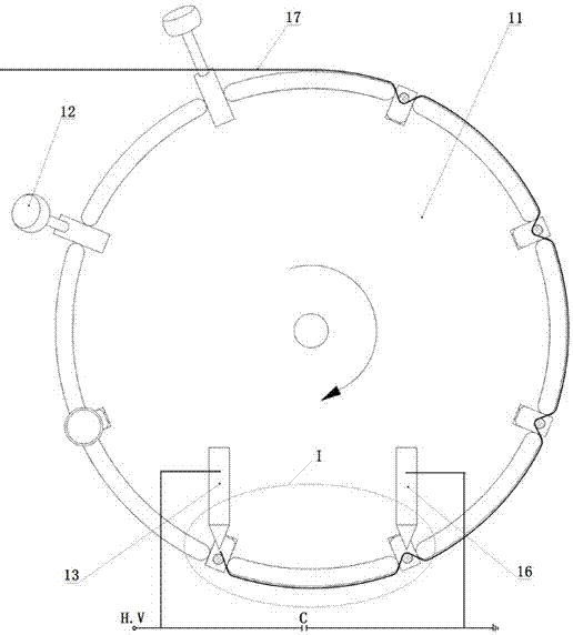 Device for preparing nanometer metal powder by continuous wire electric explosion