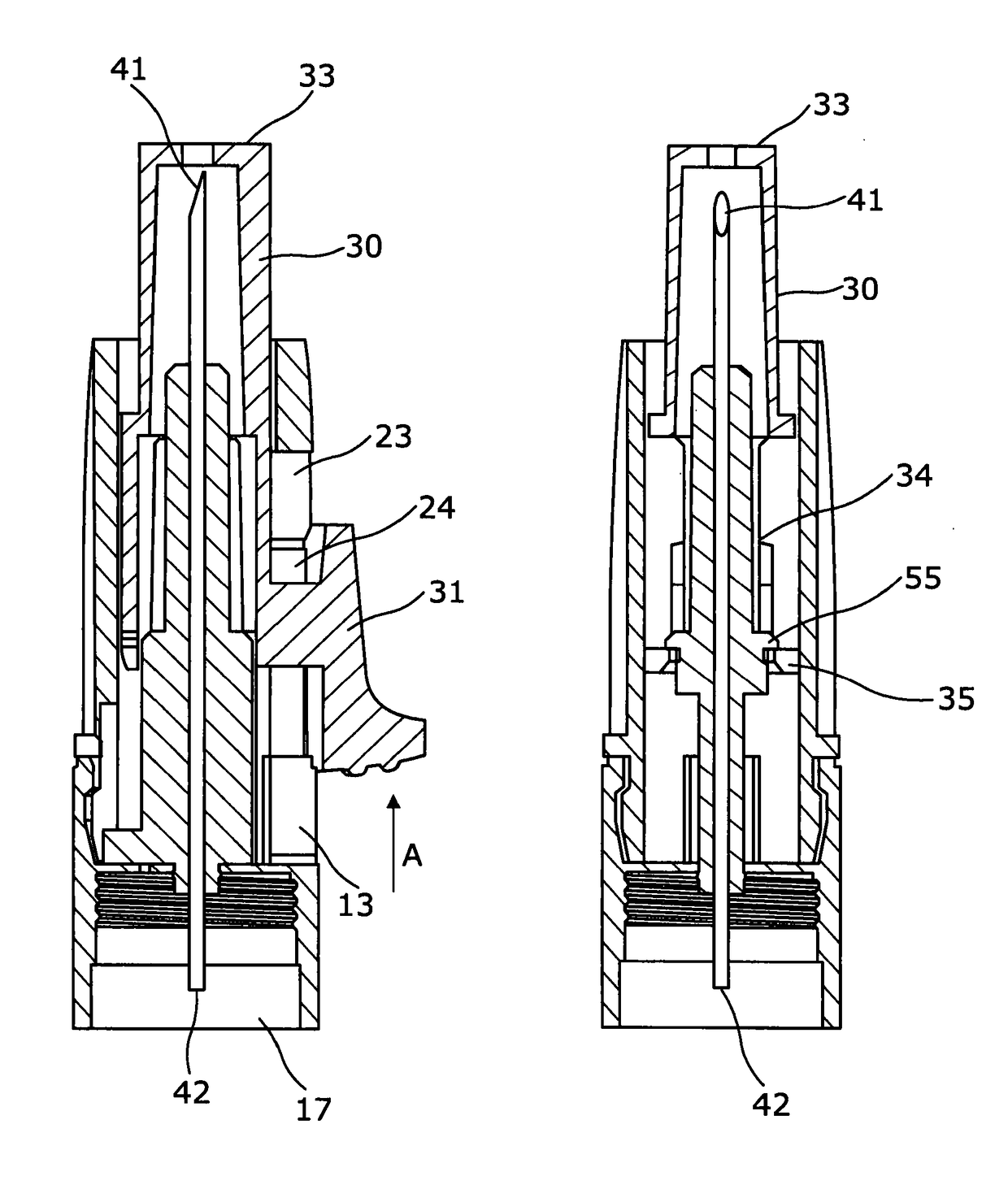 Needle assembly with needle shroud and movable needle support