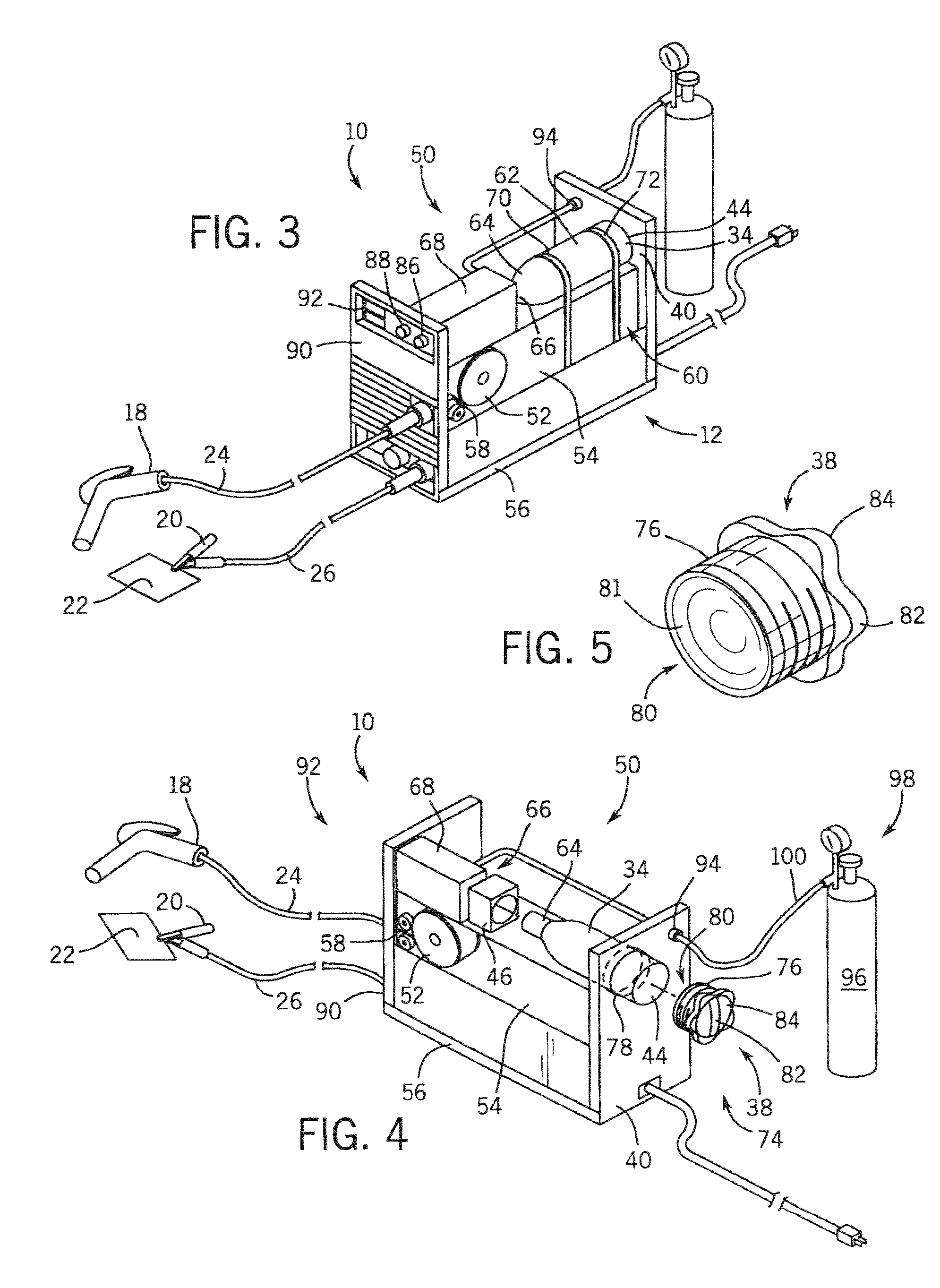 Welder with integrated gas bottle