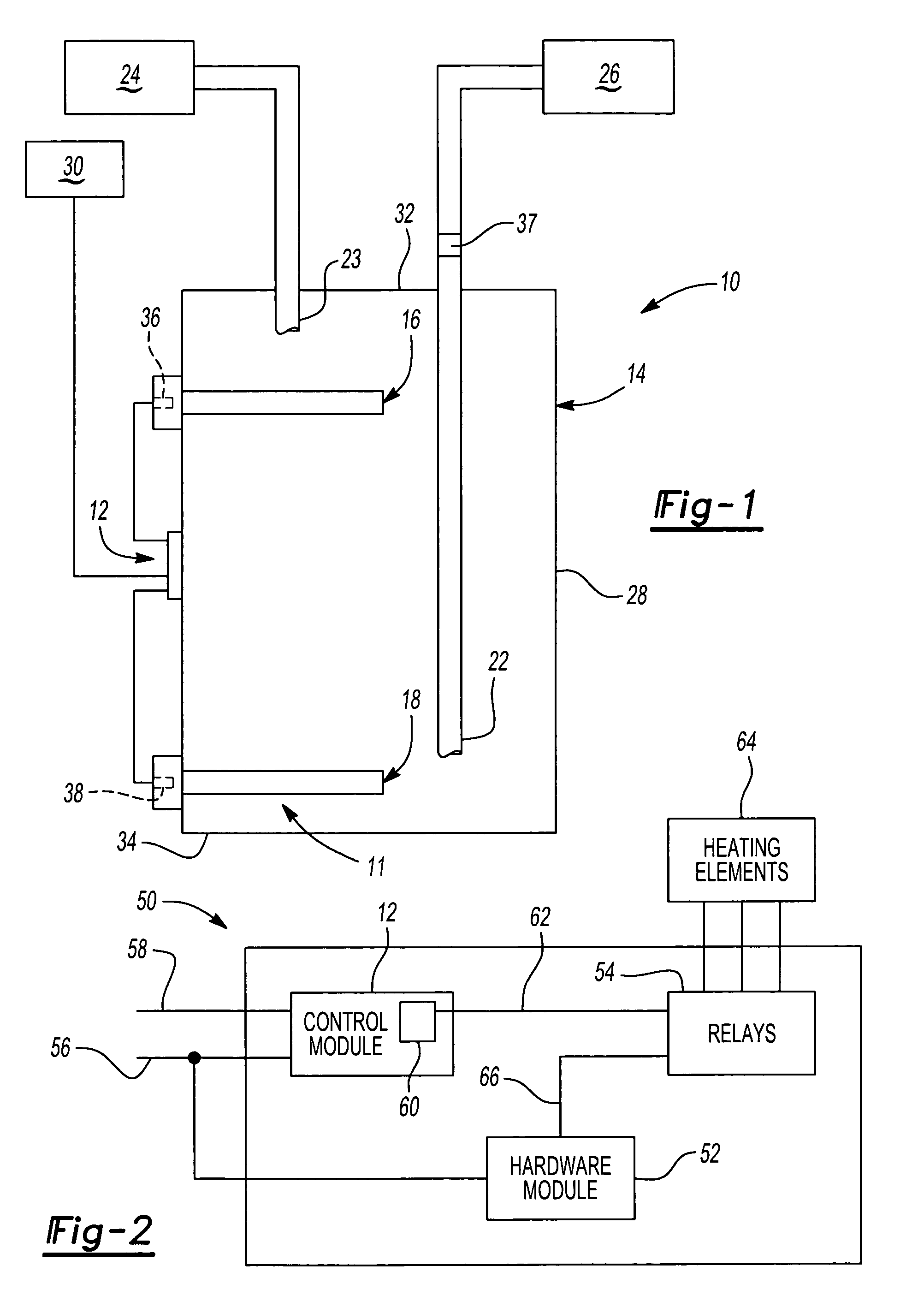 Control and method for operating an electric water heater