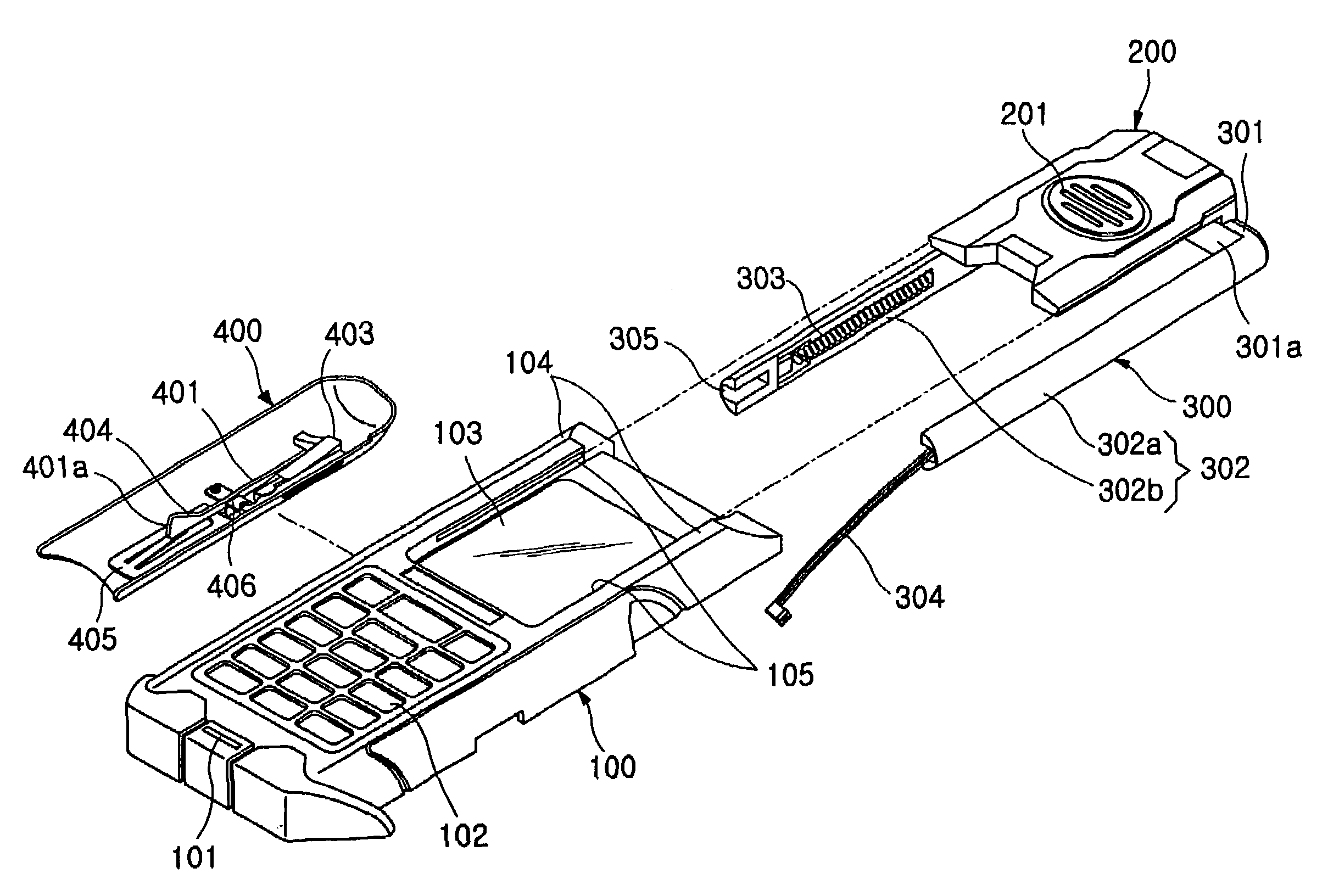 Mobile communication device with slide portion
