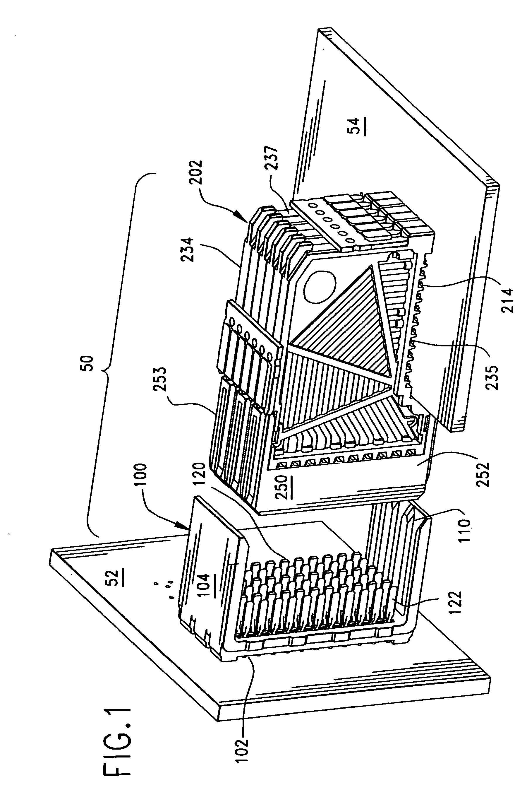 High-density, robust connector for stacking applications