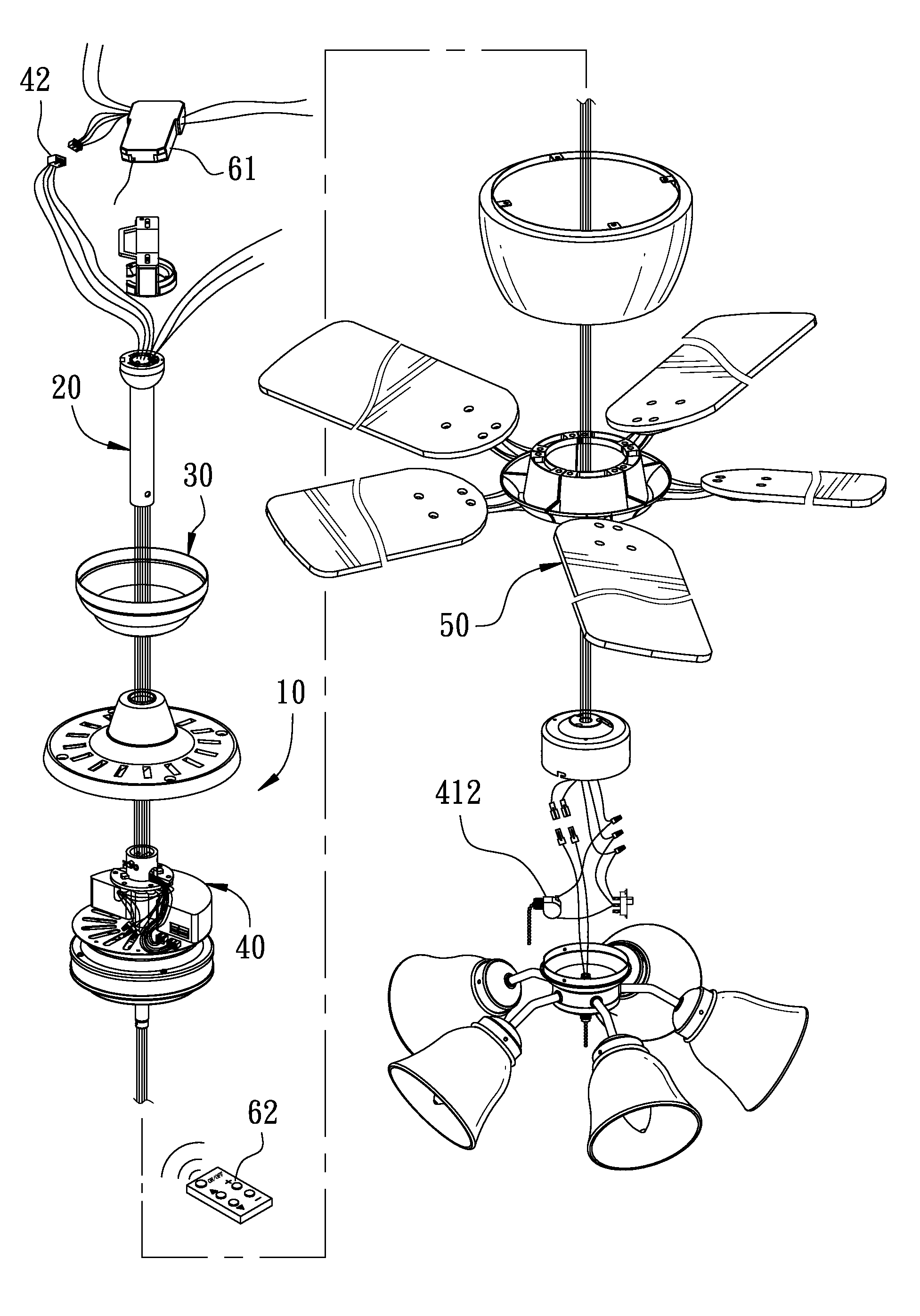 Changeover device of pull cord control and wireless remote control for a DC brushless-motor ceiling fan