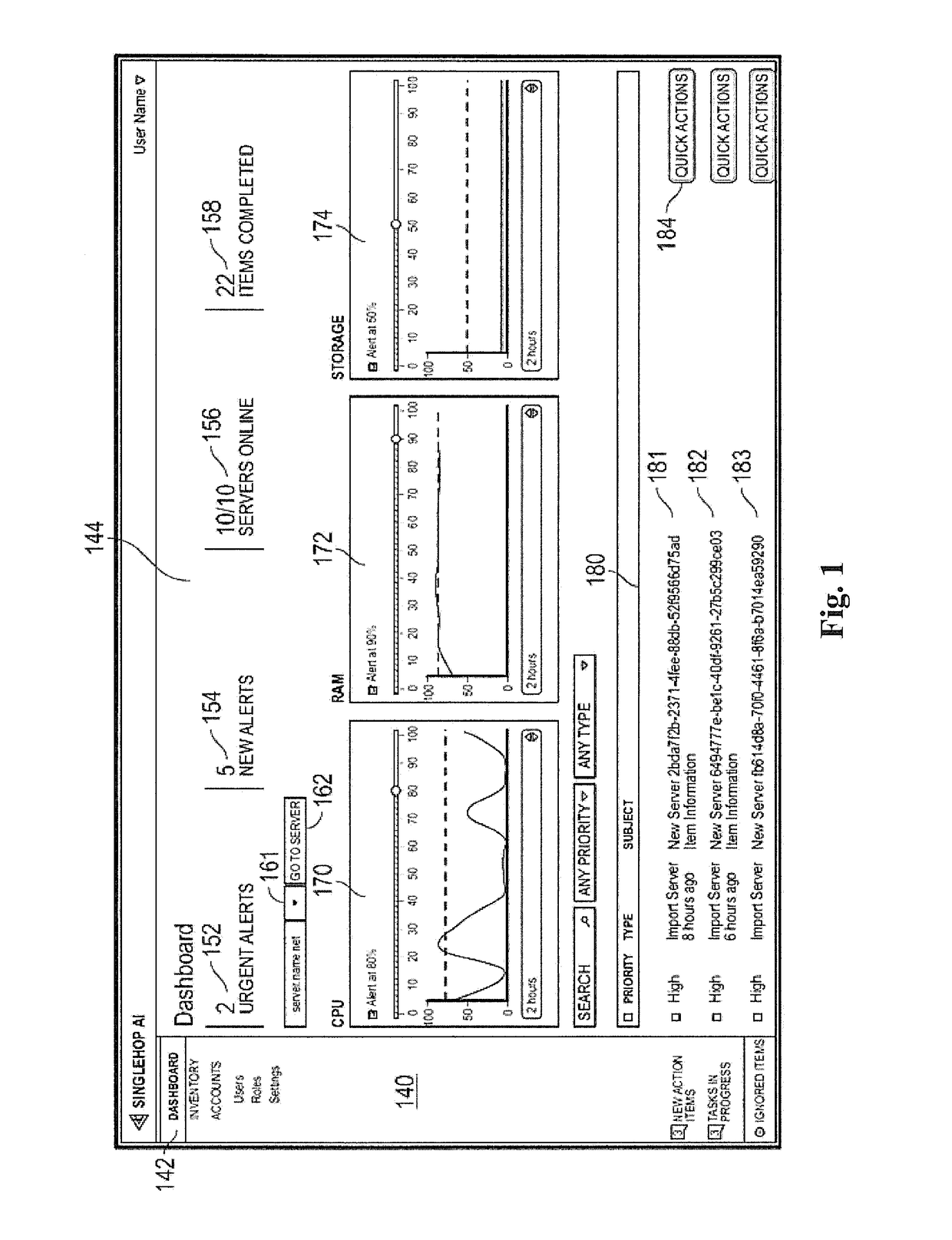 Systems and interface for remotely managing server operations