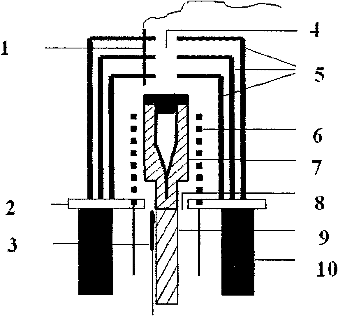 Improved temperature gradient method for BaY2F8 monocrystal growing and device therefor