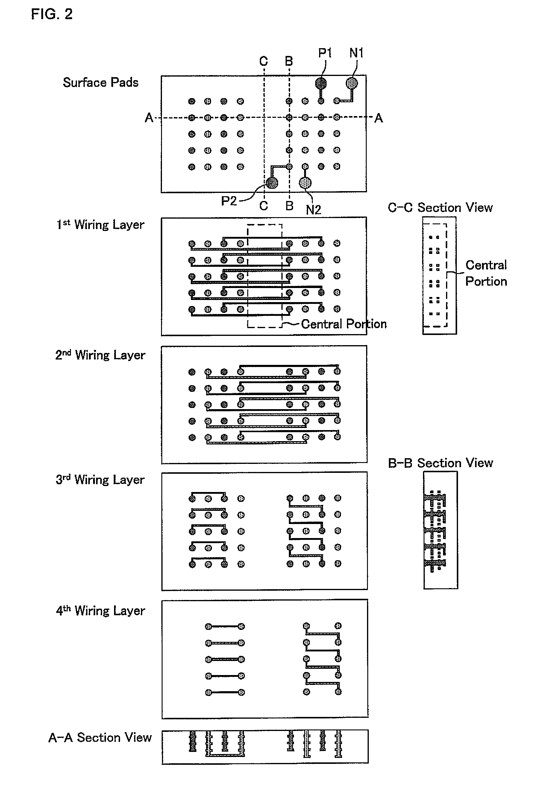 Laminated and sintered ceramic circuit board, and semiconductor package including the circuit board