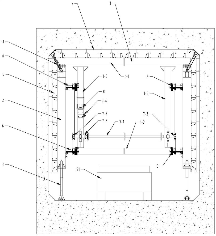 A method for in-position and demoulding of the inner formwork of a concrete pipe gallery