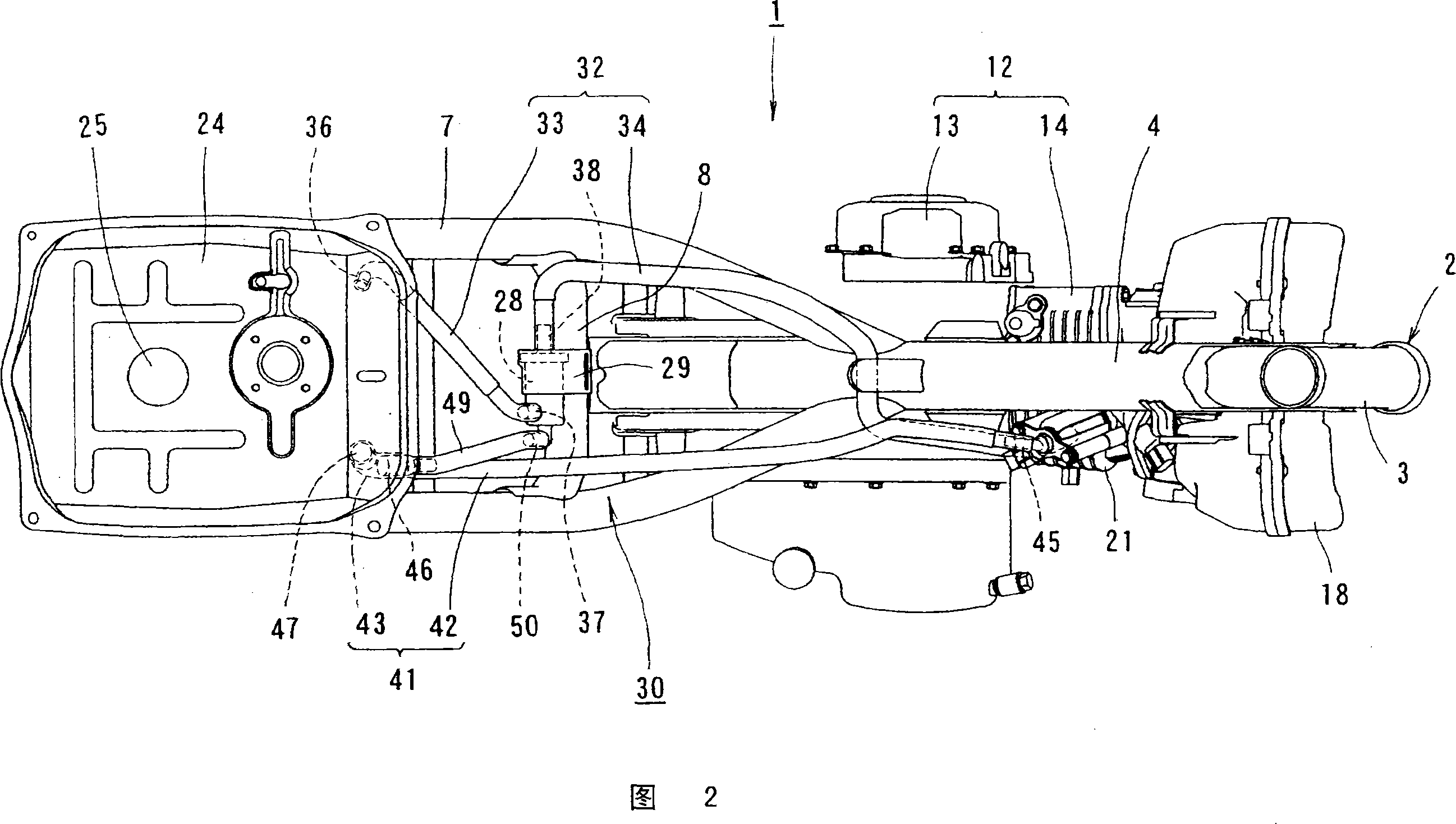 Fuel feeding device for motorcycle