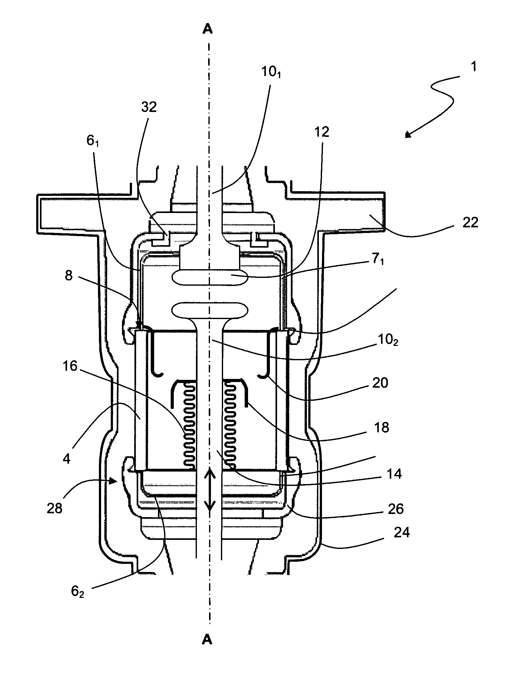 Insulation of a switchgear device of vacuum cartridge type by insert moulding