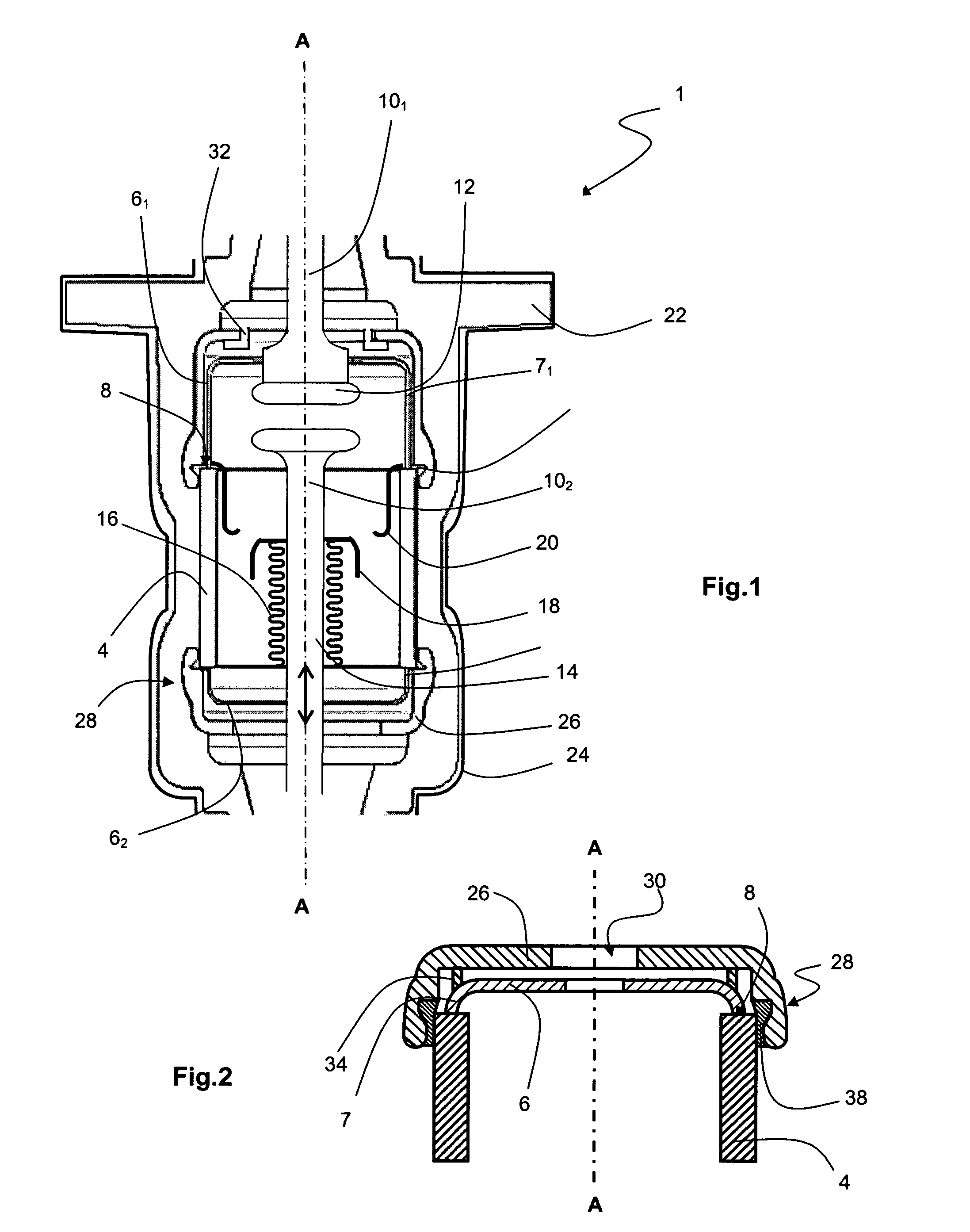 Insulation of a switchgear device of vacuum cartridge type by insert moulding