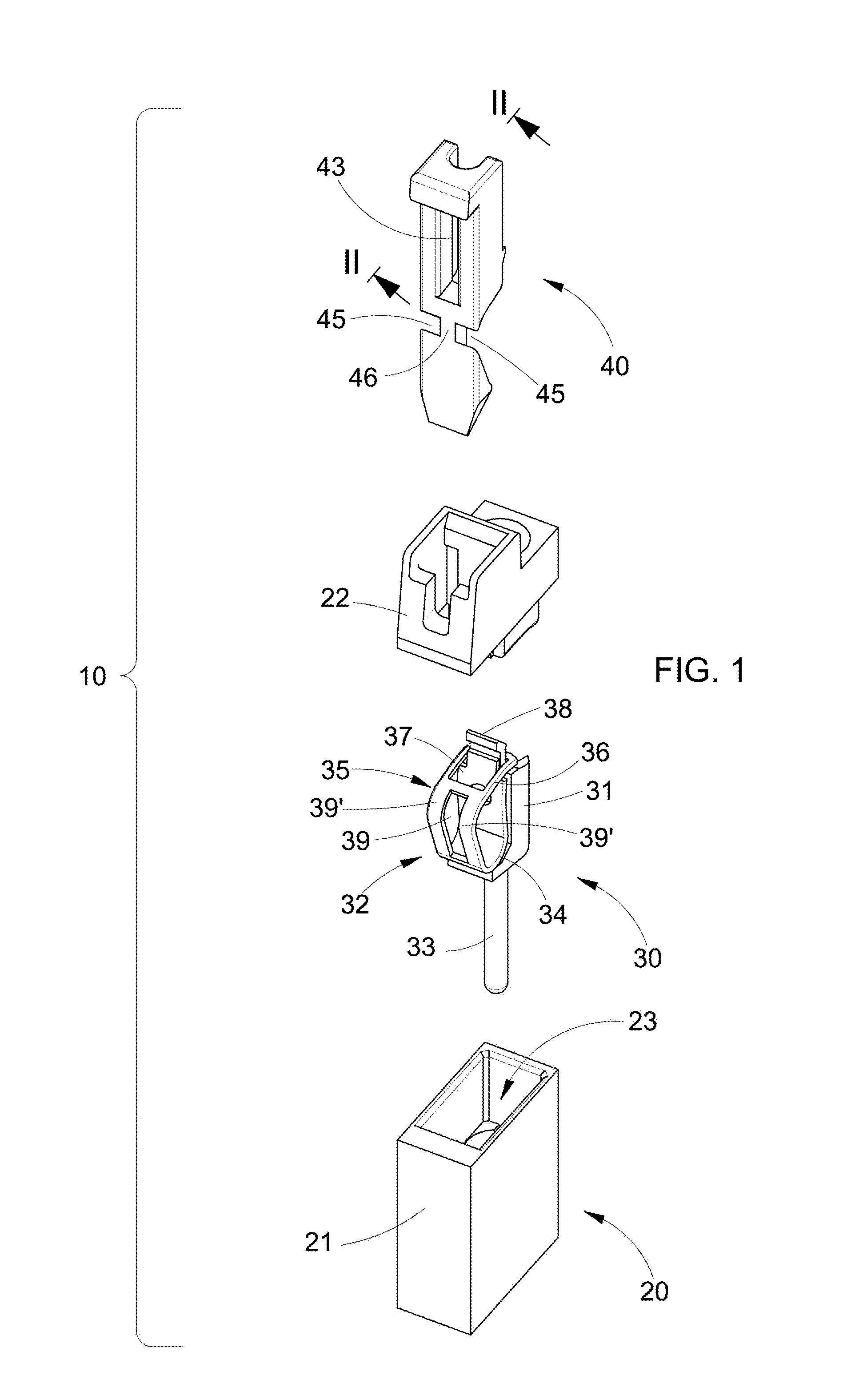 Electrical connecting device with spring connection element and compact actuator and multi-pole plug connector comprising a plurality of said spring contacts