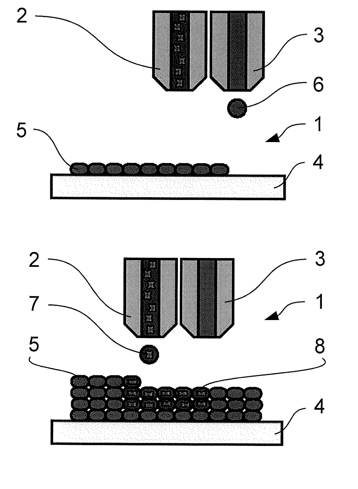 A method for building a structure containing living cells