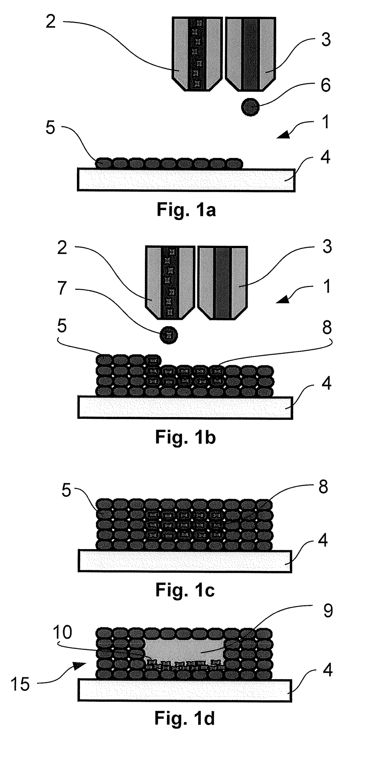 A method for building a structure containing living cells