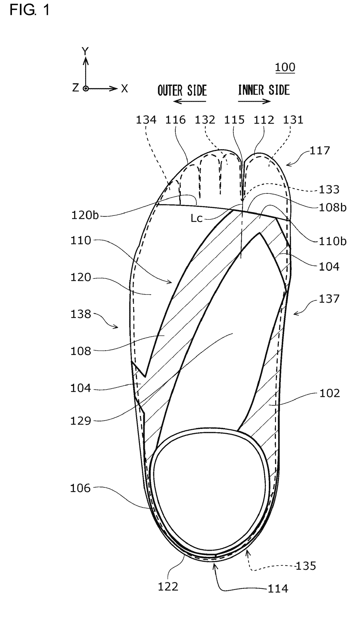 Wearing article and footwear