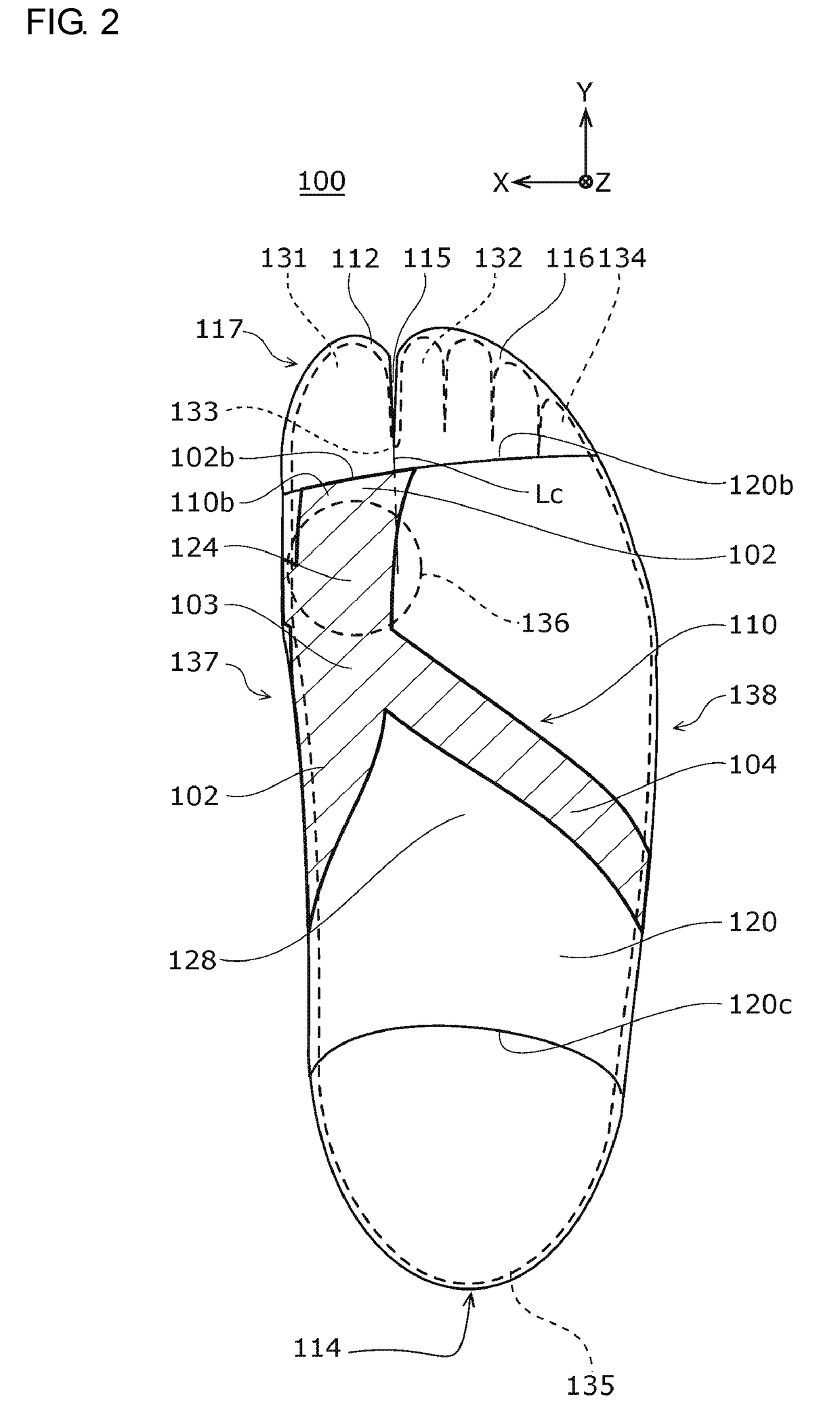 Wearing article and footwear