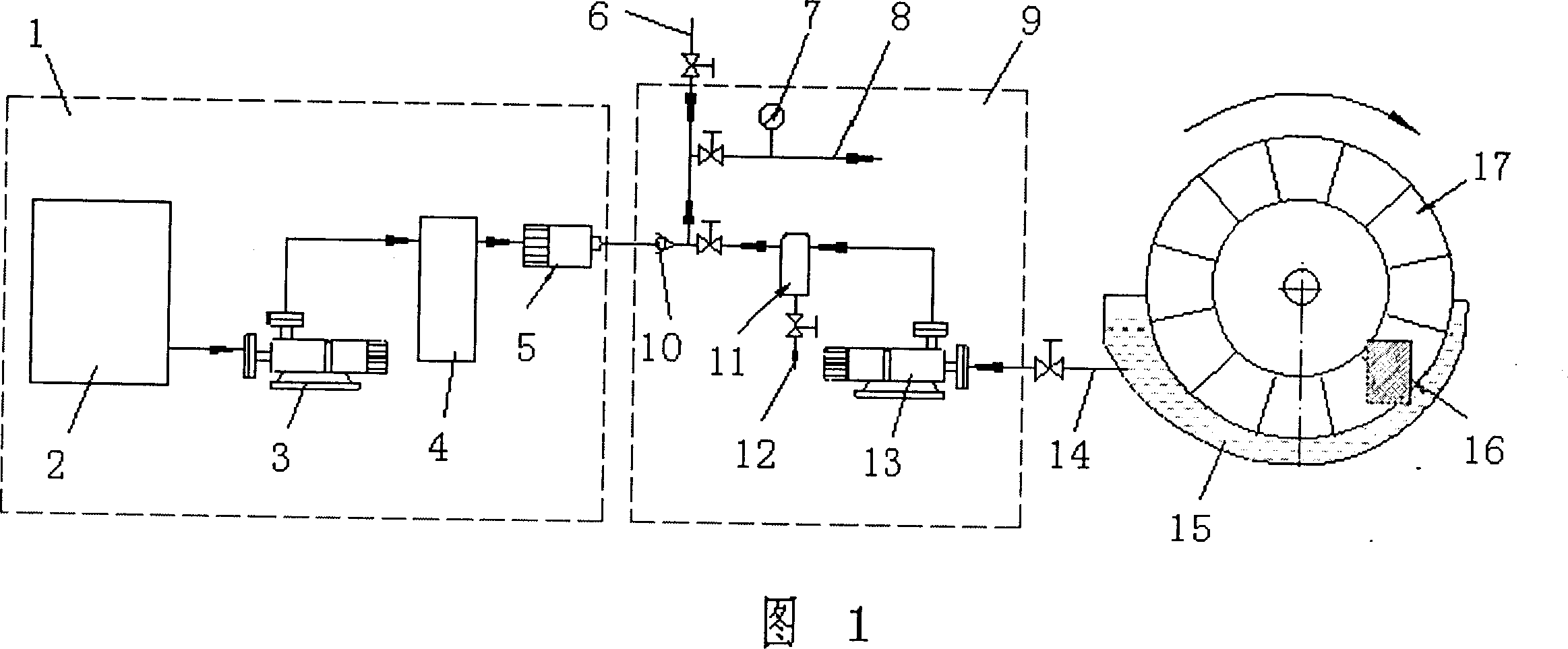 On-line washing method of ceramic filter and apparatus therefor