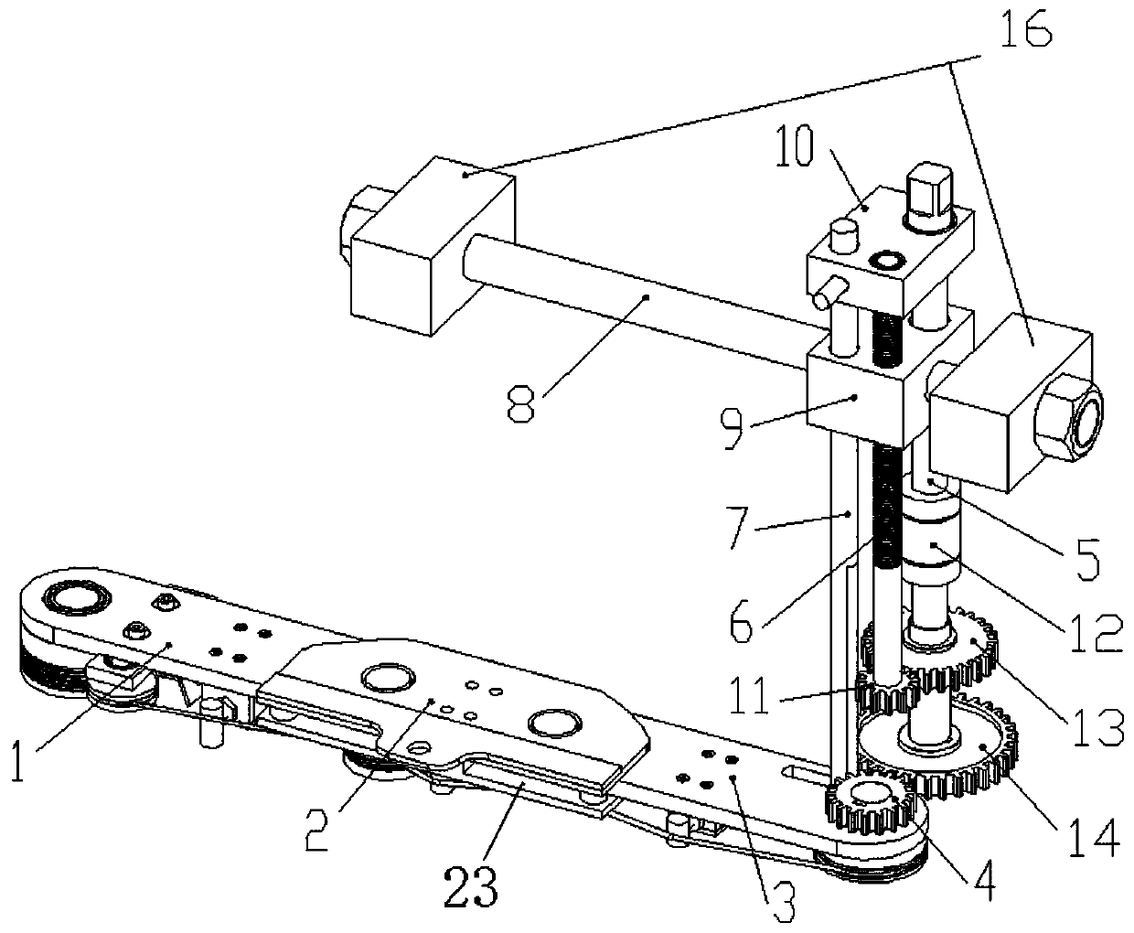 Bolt assembling and dismantling mechanical wrench for transmitting large torque in long and narrow space