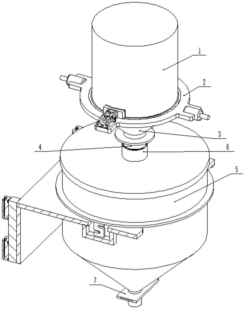 An auxiliary feeding device for filling energetic materials in rubber molds