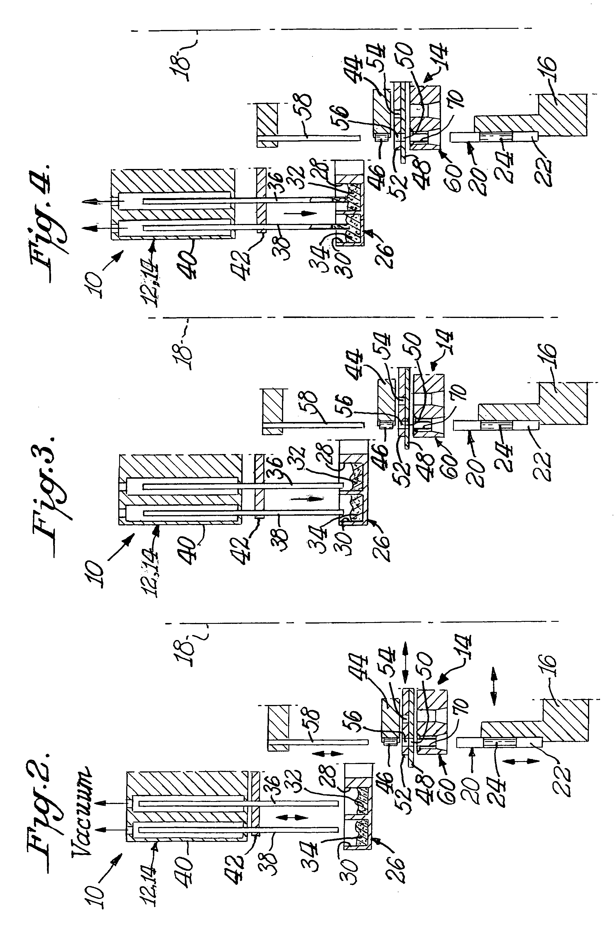 Vertical filter filling machine and process