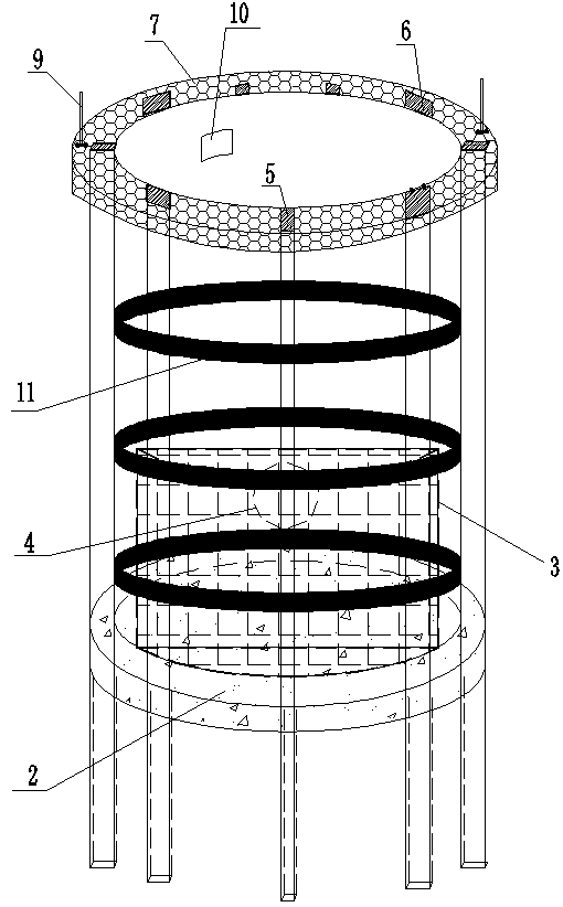 Rear-leaning-wall-integrated assembly type recoverable round working well and construction method thereof