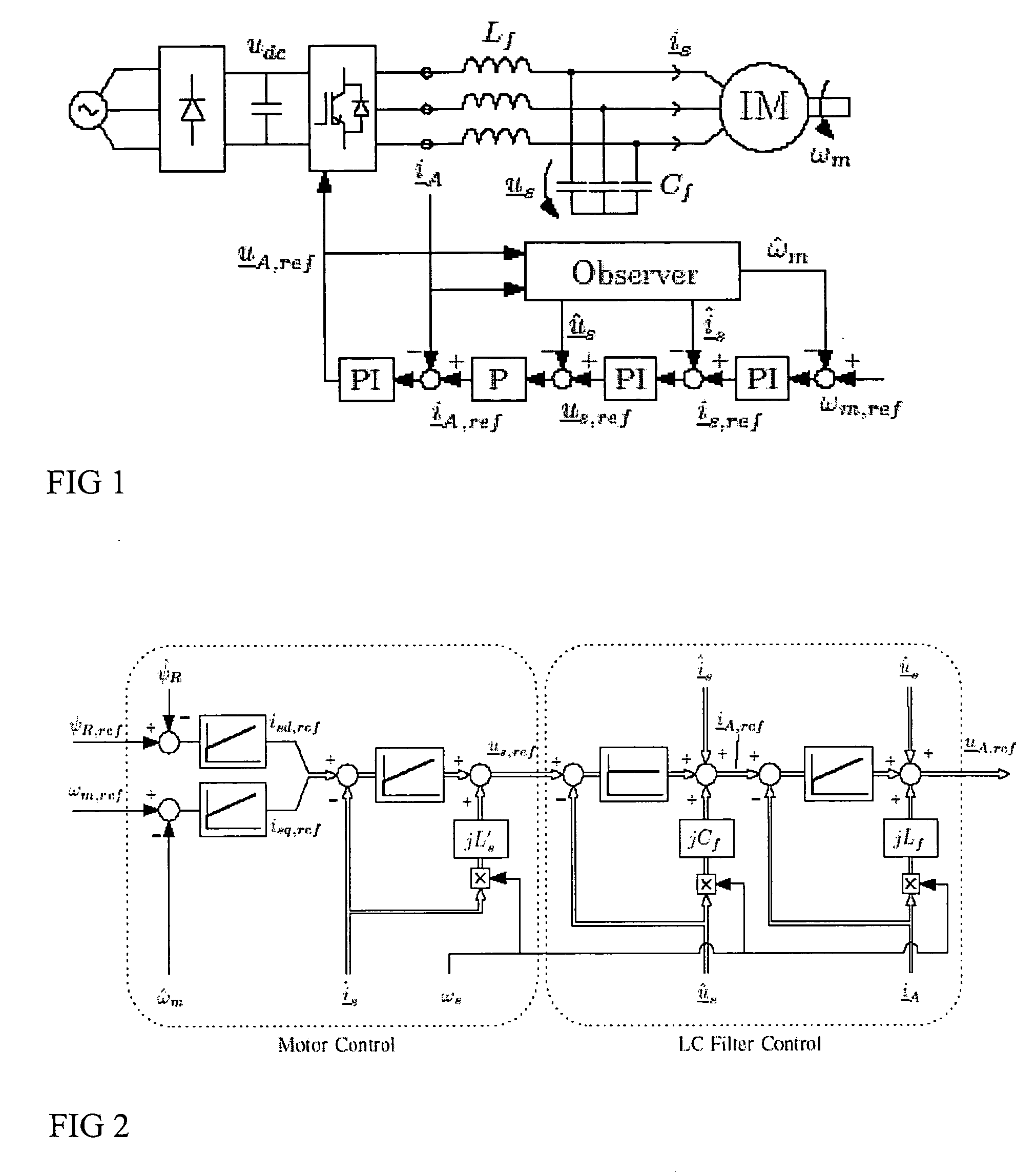 Speed sensorless control of an induction machine using a pwm inverter with output lc filter