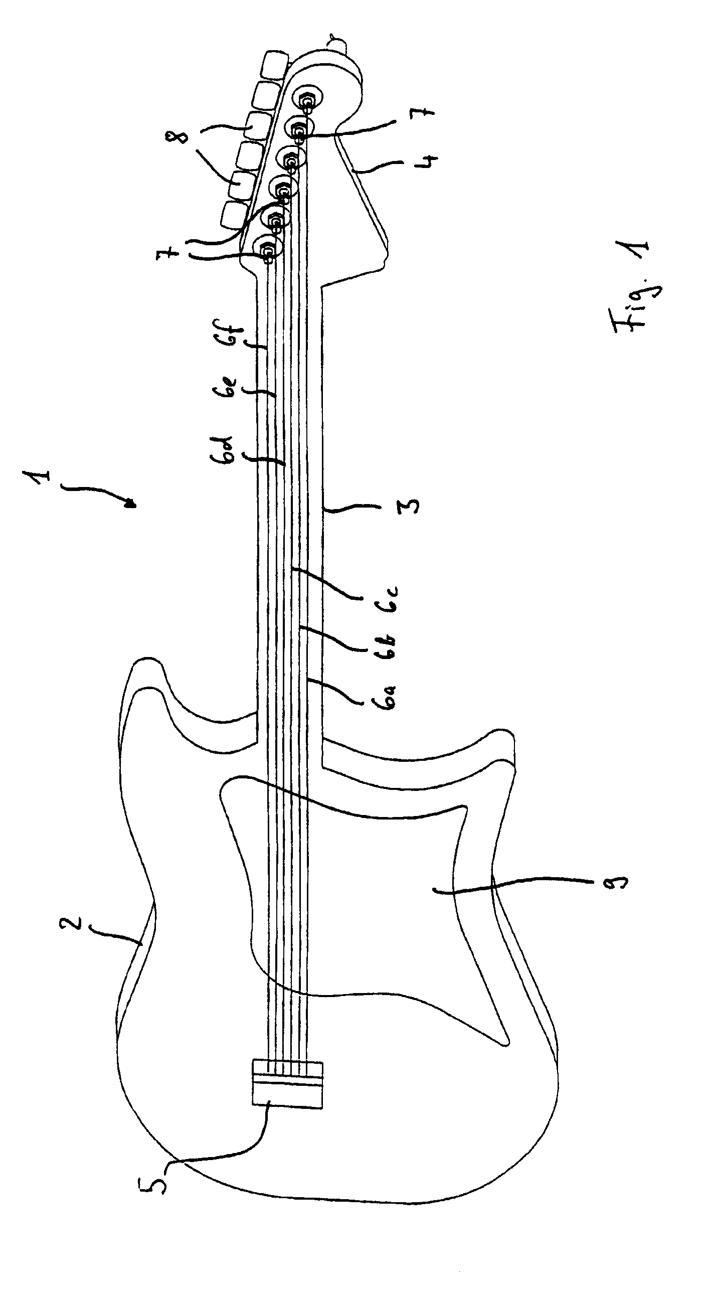 Device and method for automatic tuning of a string instrument in particular a guitar