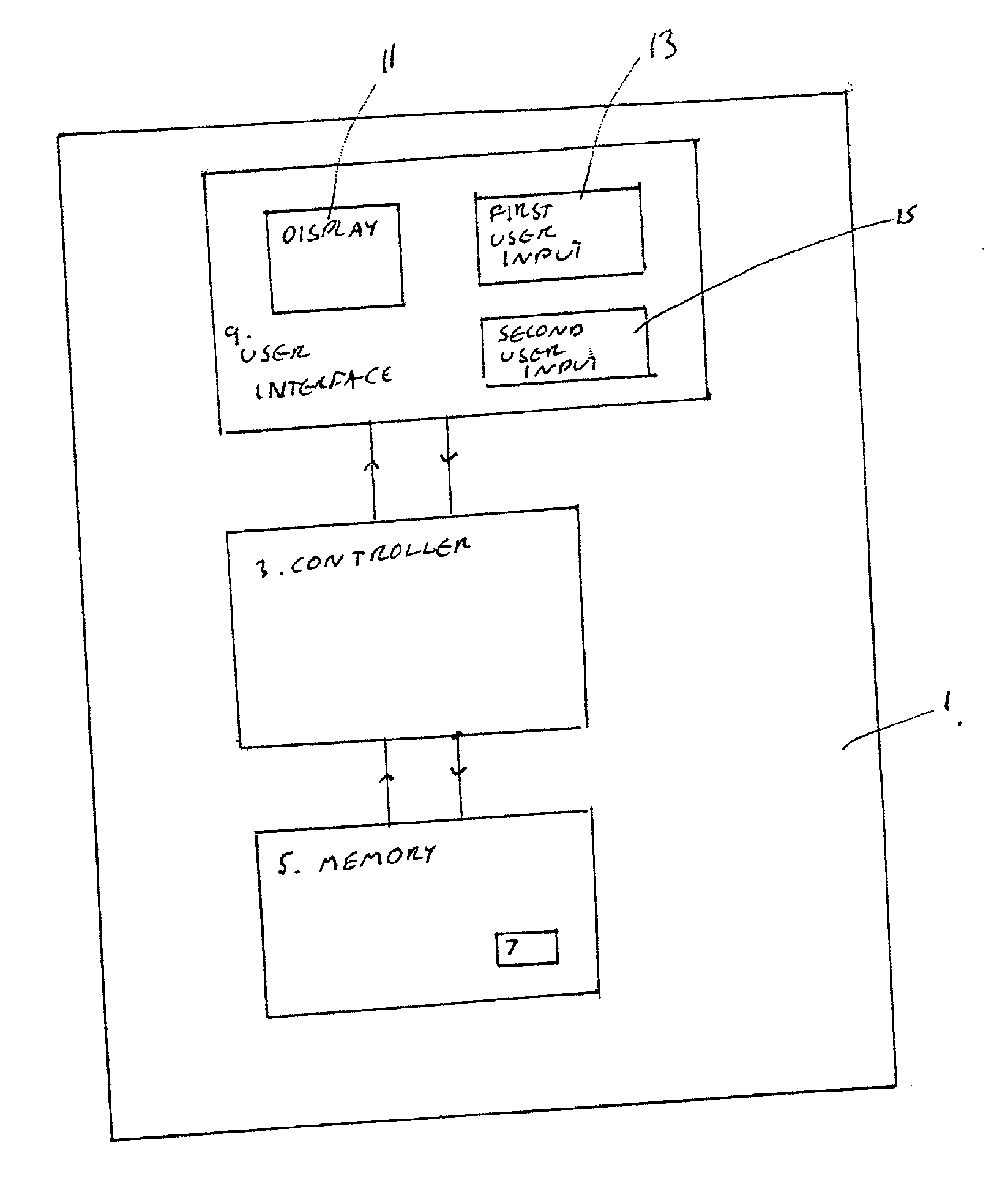 Electronic device having a plurality of modes of operation