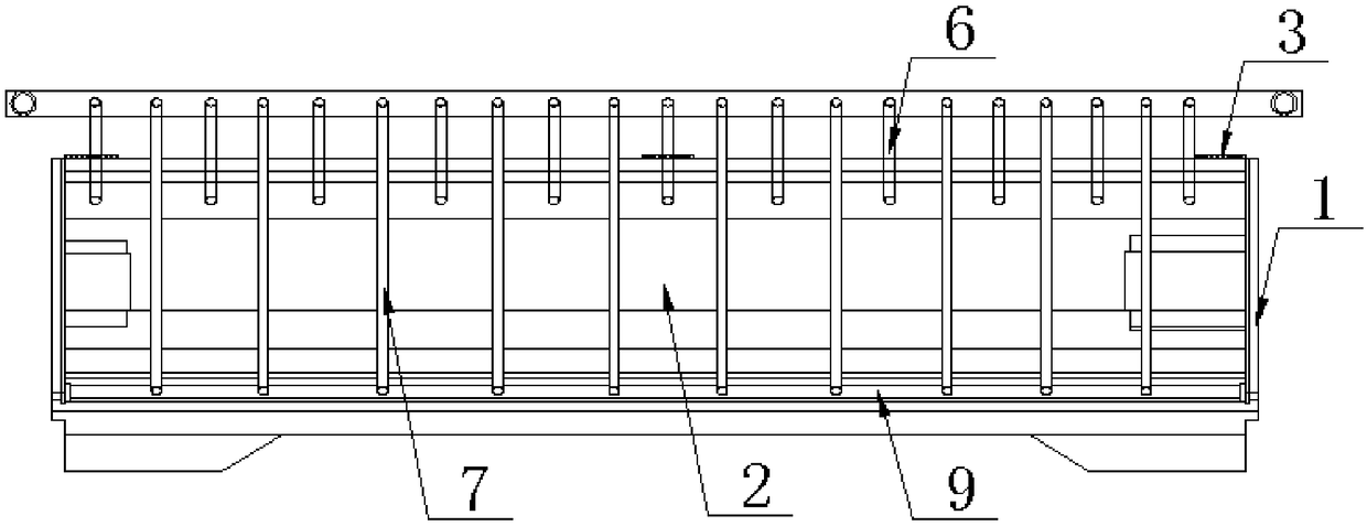 Gravitational field distributed type bottom pouring method for numerical control gantry-type milling beam