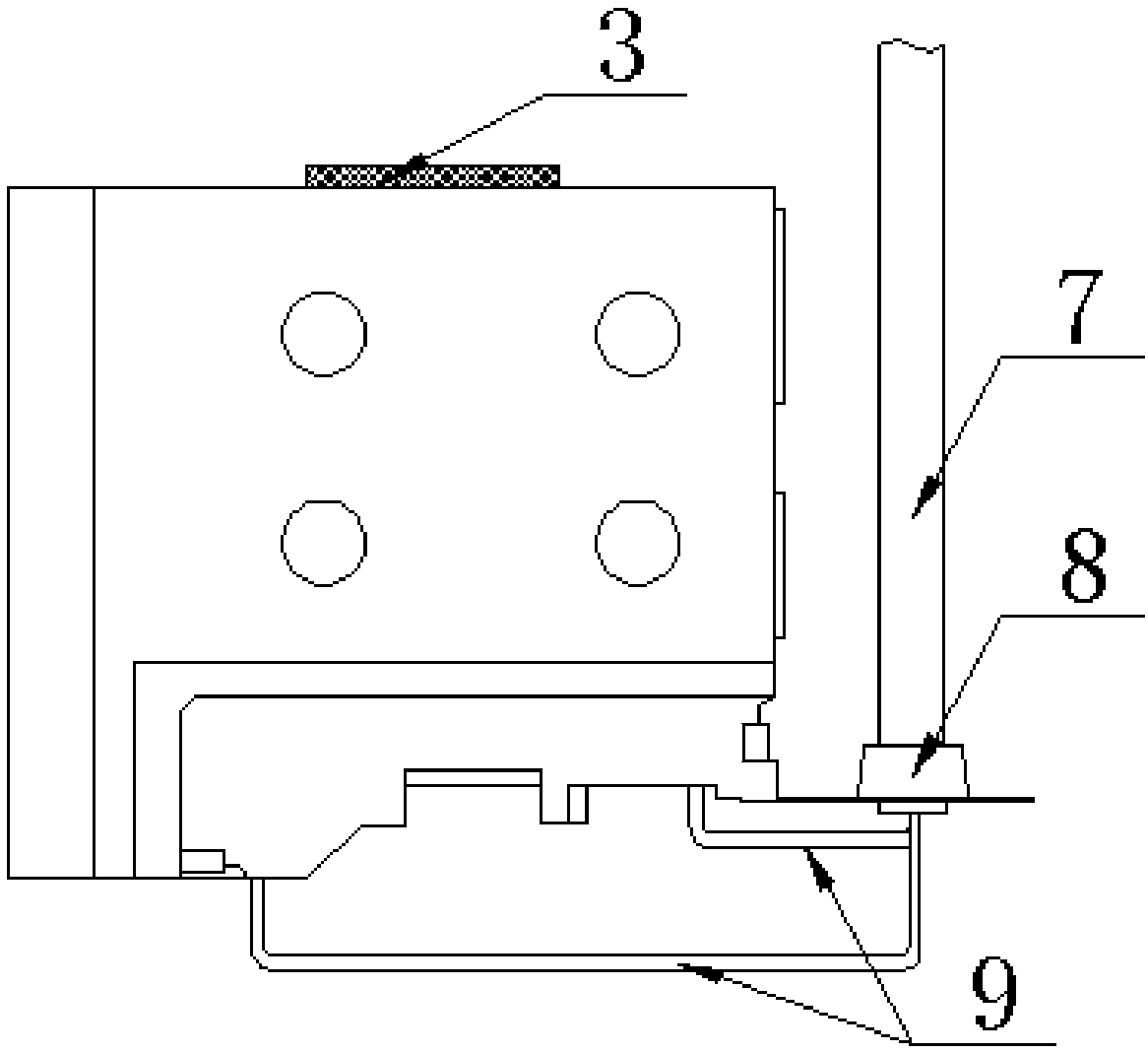 Gravitational field distributed type bottom pouring method for numerical control gantry-type milling beam