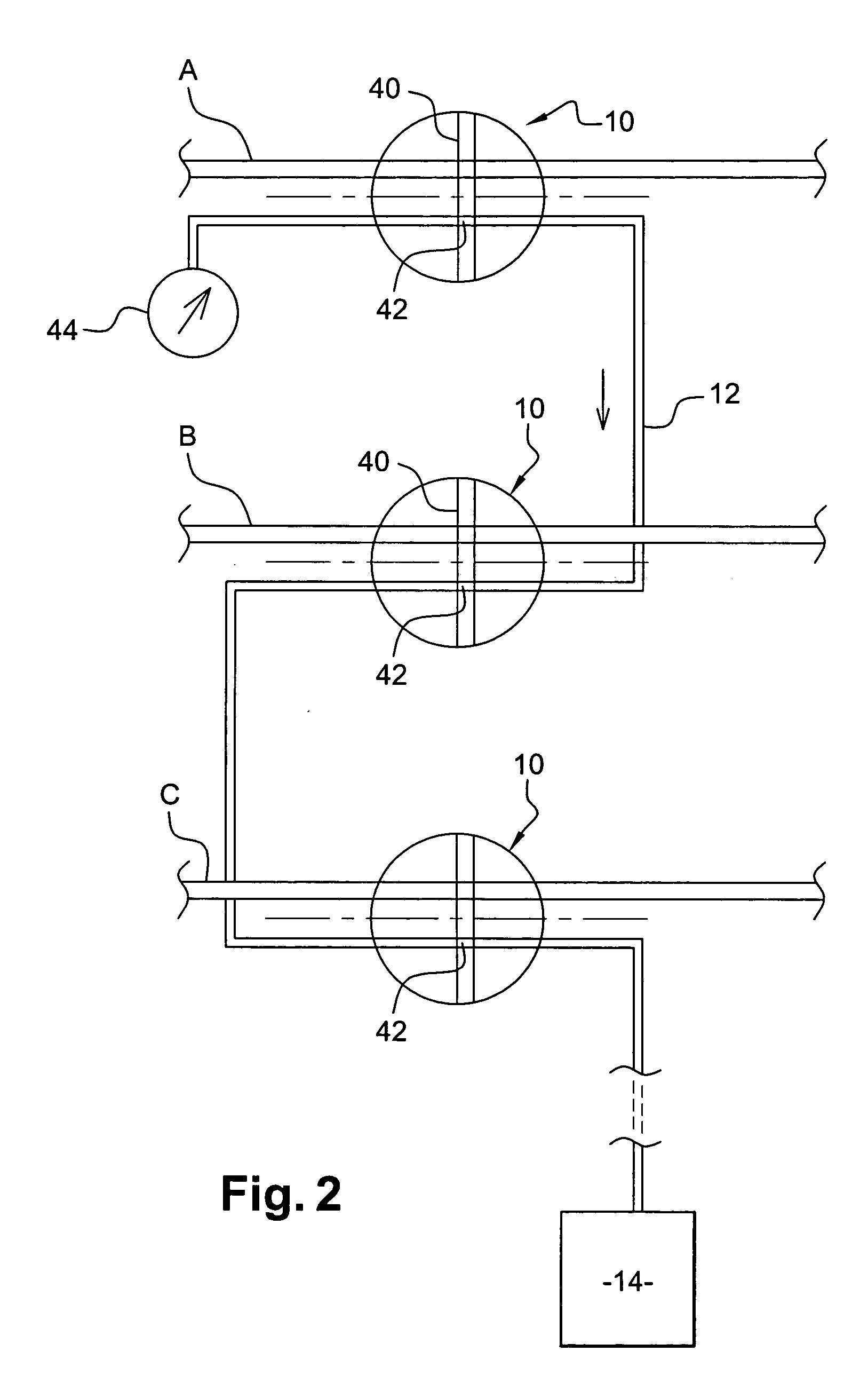 Installation for separating components in a plurality of parallel channels