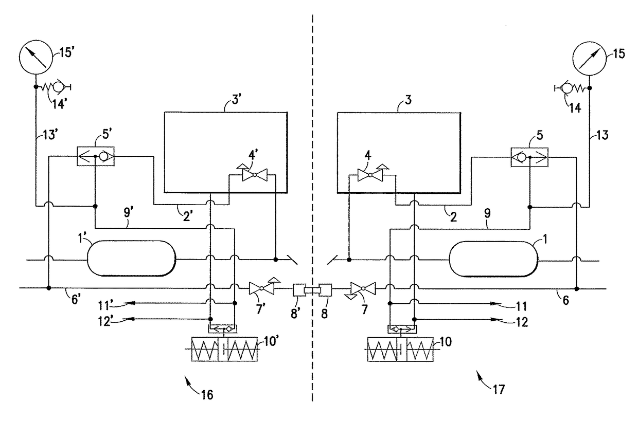 Parking brake reset mechanism for railway vehicles