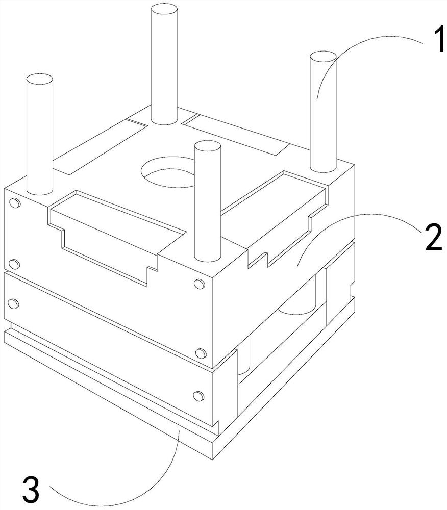 Efficient injection molding mold opening assembly line