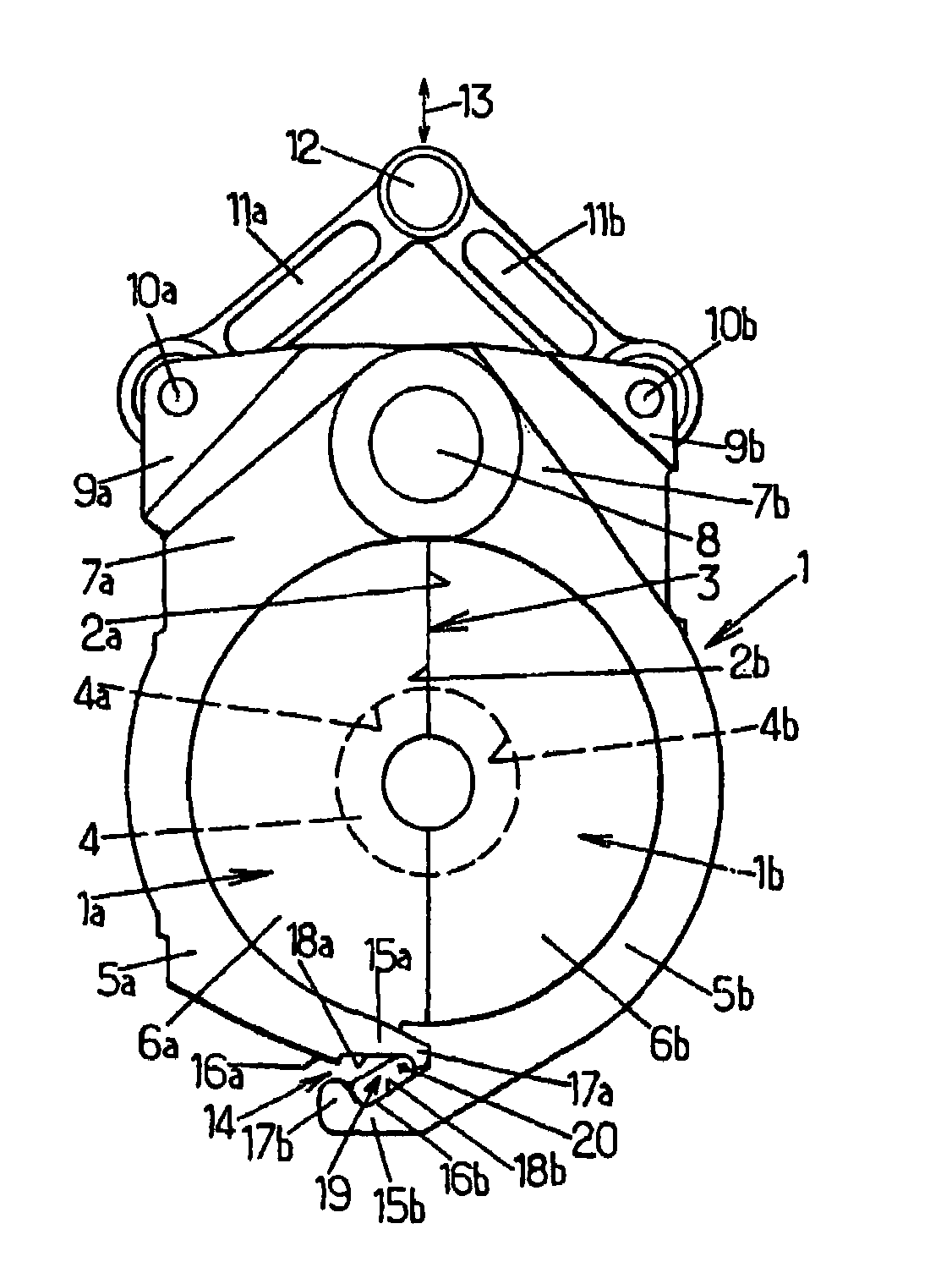 Molding device for producing thermoplastic containers