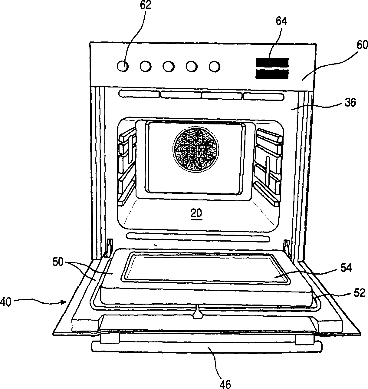 Full-glass oven door