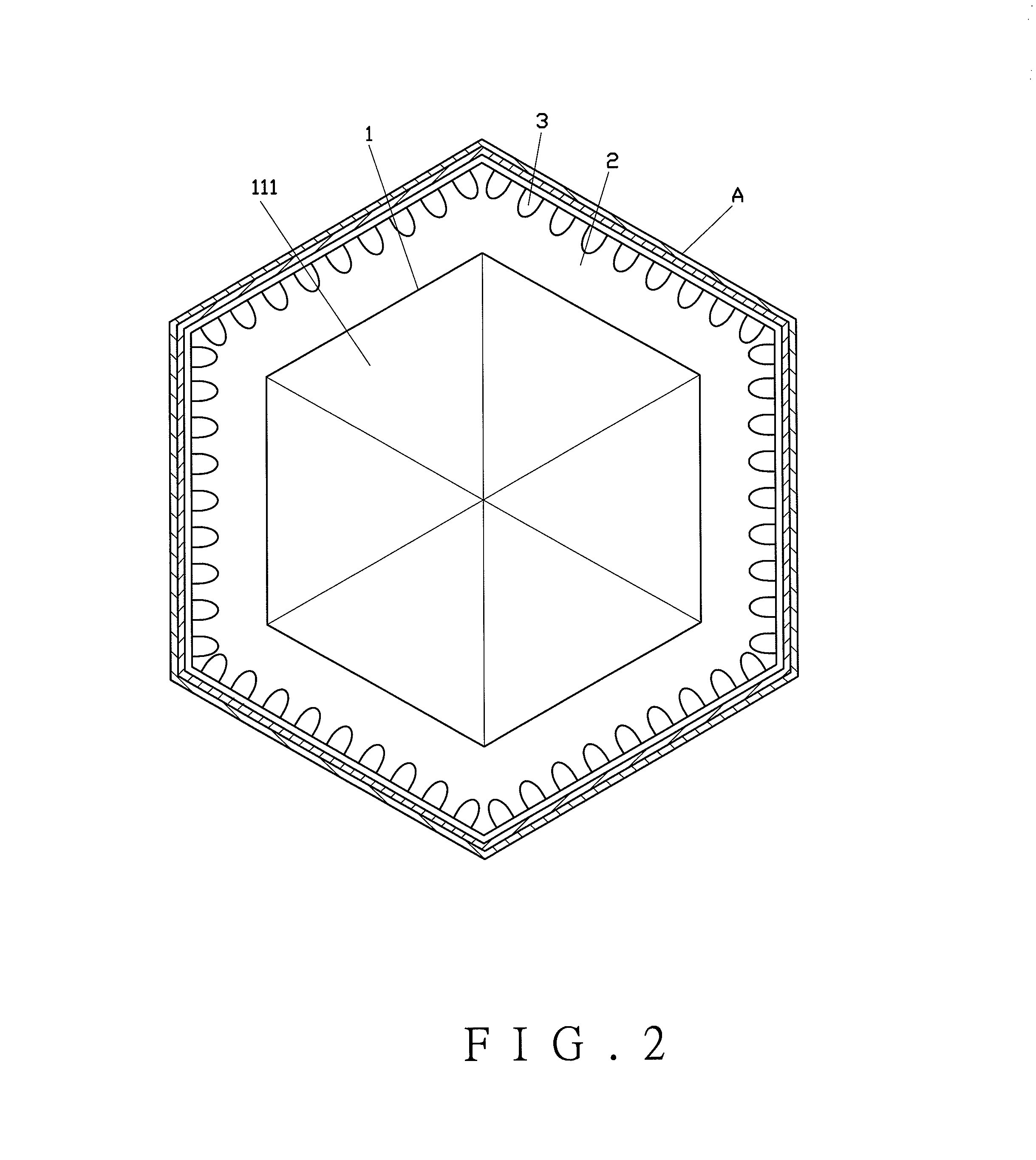 Polygonal radiation module having radiating members without light guiding board