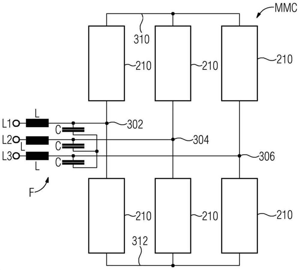 Multiphase multilevel power converter having a drive and a passive frequency filter, and method for driving the multiphase multilevel power converter