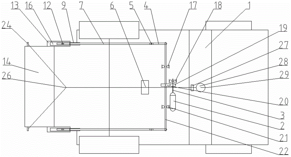 Tilting cart with small shovel capable of semi-automatically loading goods