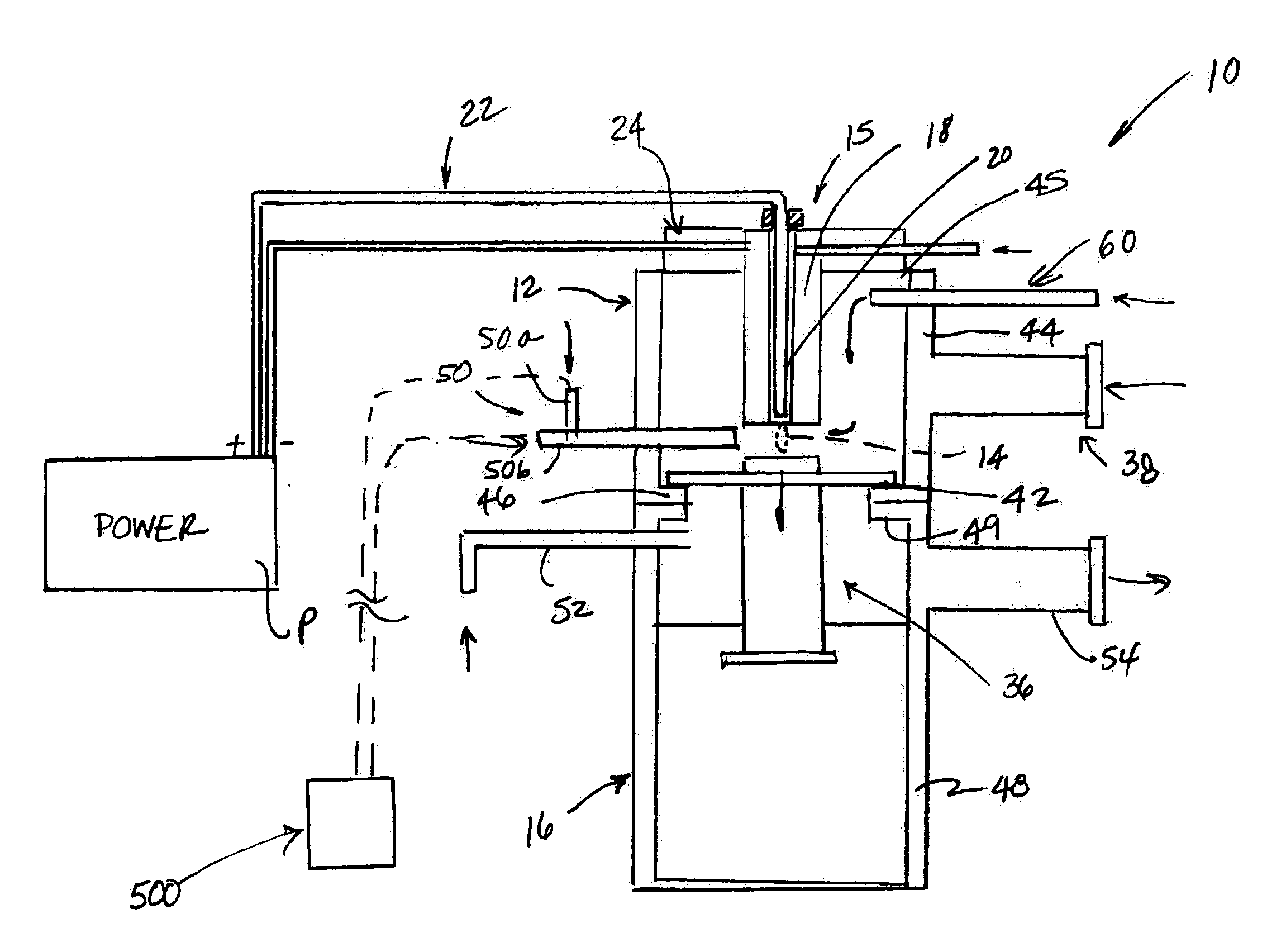 Arc plasma jet and method of use for chemical scrubbing system