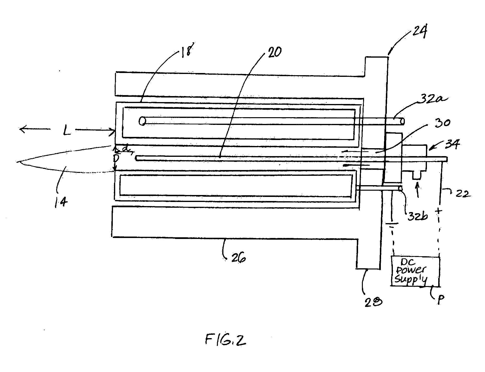 Arc plasma jet and method of use for chemical scrubbing system