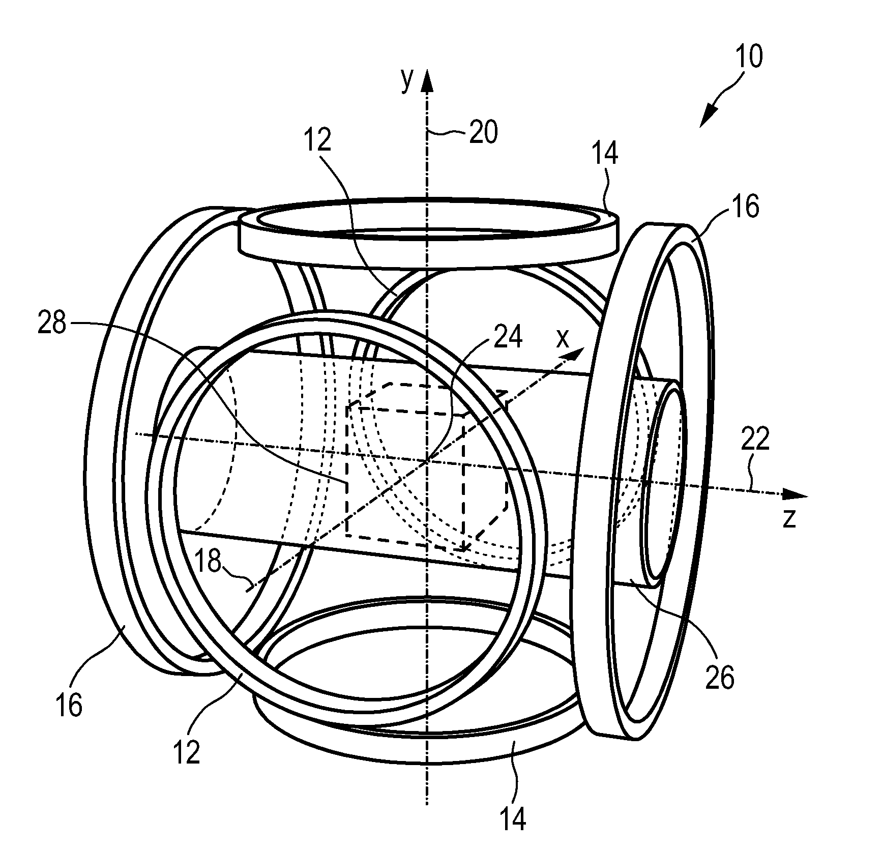 Apparatus and method for determining at least one electromagnetic quantity