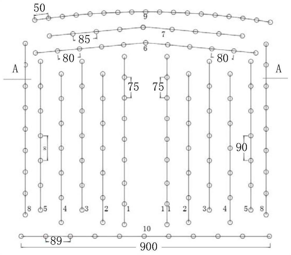 Arrangement method for excavation and blasting holes of large-diameter vertical shaft