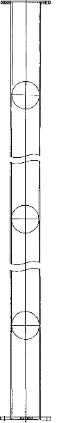 High discharge device for loose unpacked material